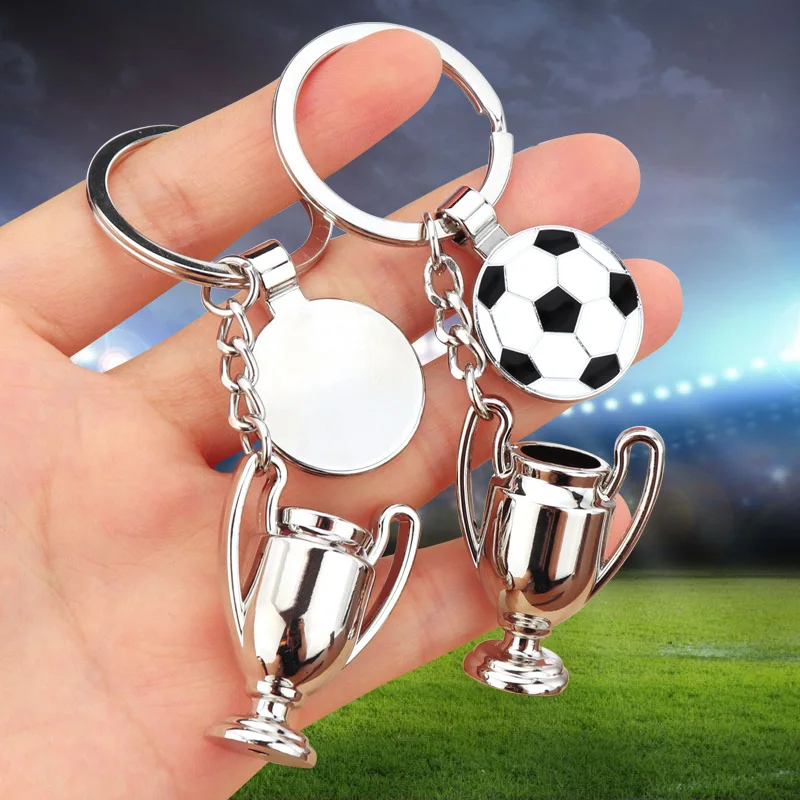 3D European Champion Clubs Cup keychain for men key ring trophy key chain football keychain high quality llaveros hombre