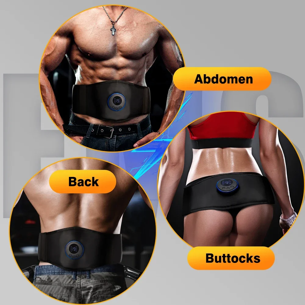 EMS ABS Trainer Belt Muscle Stimulator Anti Cellilute Abdomen Slimming Massager Myostimulator Body Sculpting Machine Fat Burner