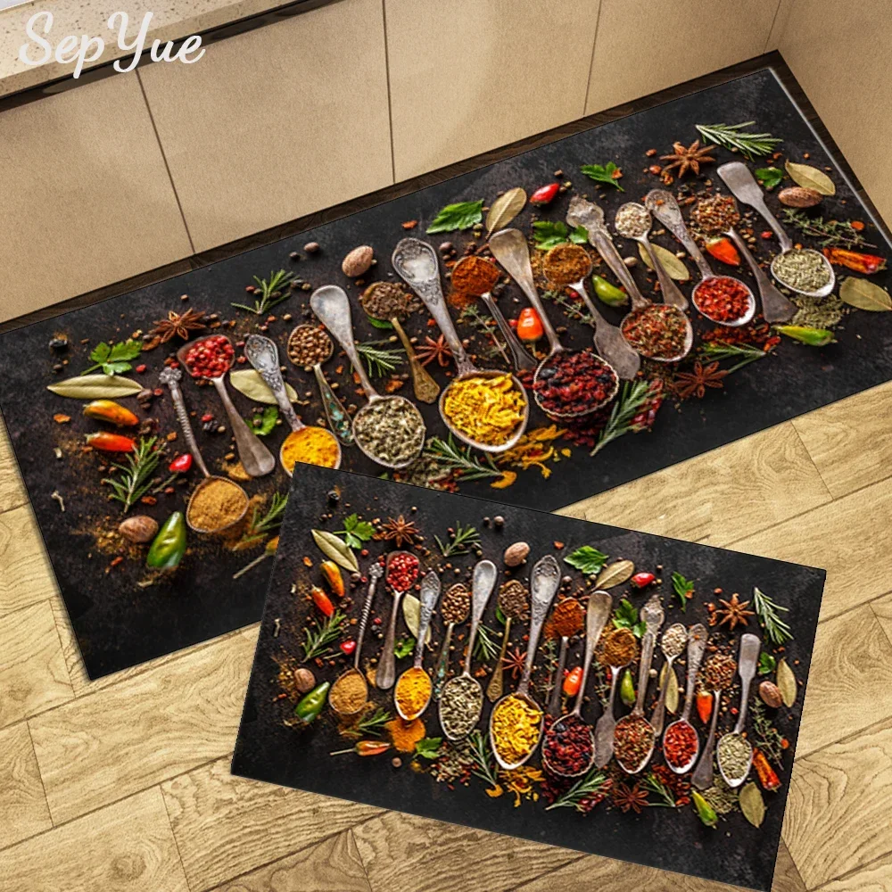 

Non-slip Kitchen Velvet Absorbent Floor Mats Kitchen Long Carpets Bathroom Entrance Door Bedroom Long Rugs