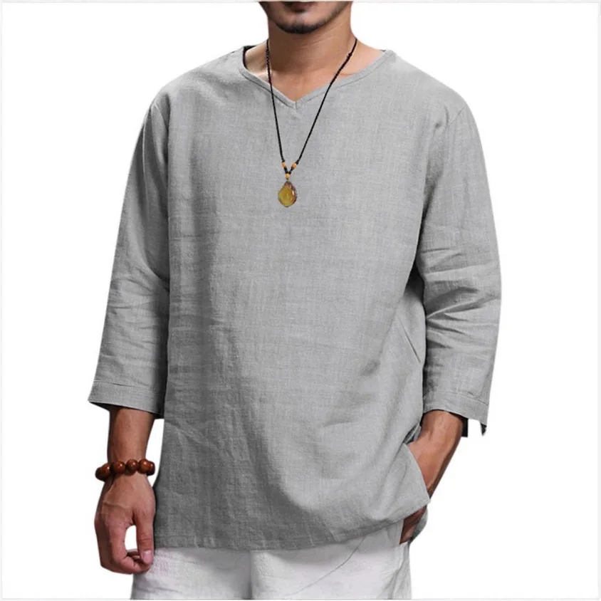 New Men's Loose Solid Color Casual Shirt