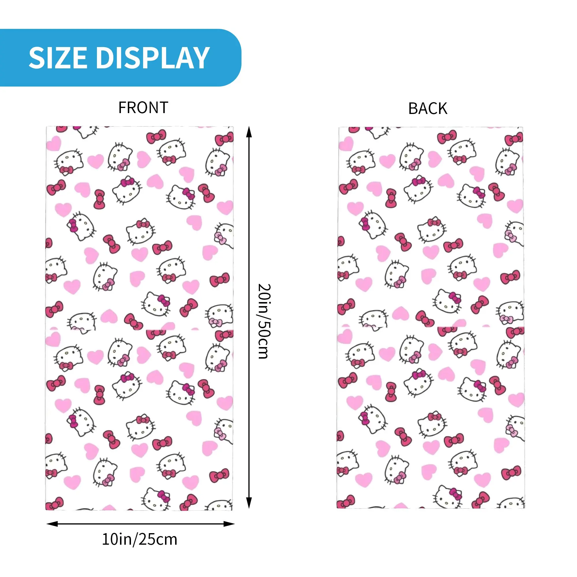 مرحبا كيتي الكرتون لطيف باندانا الرقبة الجراب المطبوعة أقنعة وشاح سحري ركوب الدراجات الرياضة في الهواء الطلق للرجال النساء الكبار الشتاء #2