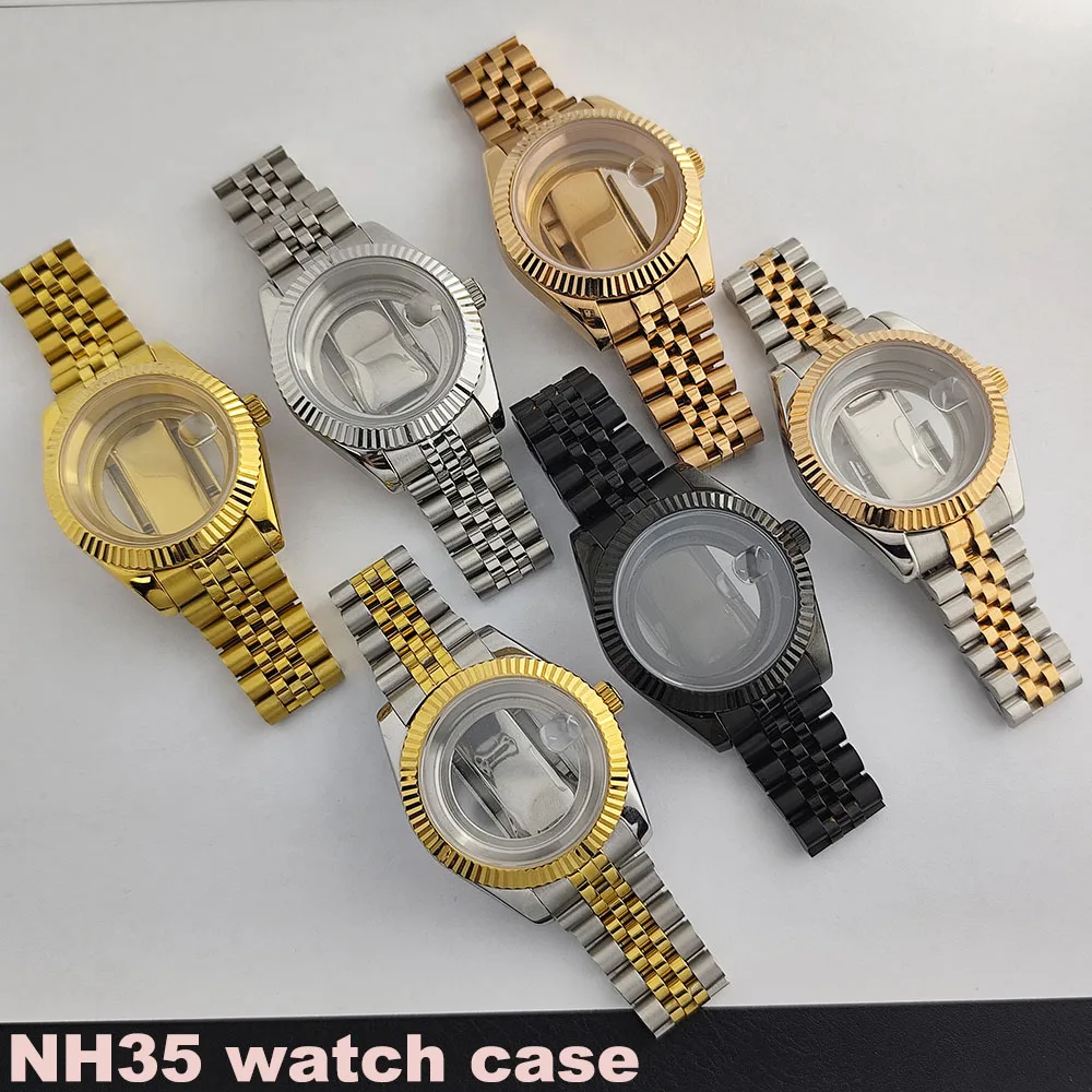 

36 мм 40 мм мужские и женские часы корпус ремешка детали сапфировое стекло для NH35 NH36 NH34/38 механизм 28,5 мм циферблат парный корпус