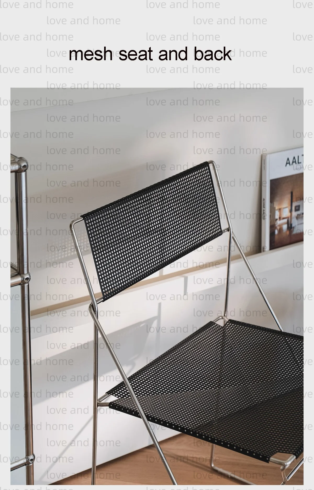 الشمال تكويم الطعام كرسي مطلي بالكروم الفولاذ المقاوم للصدأ أسلاك الفولاذ سلك شبكة لوحة بساطتها نمط قوي البناء الدنمارك #6