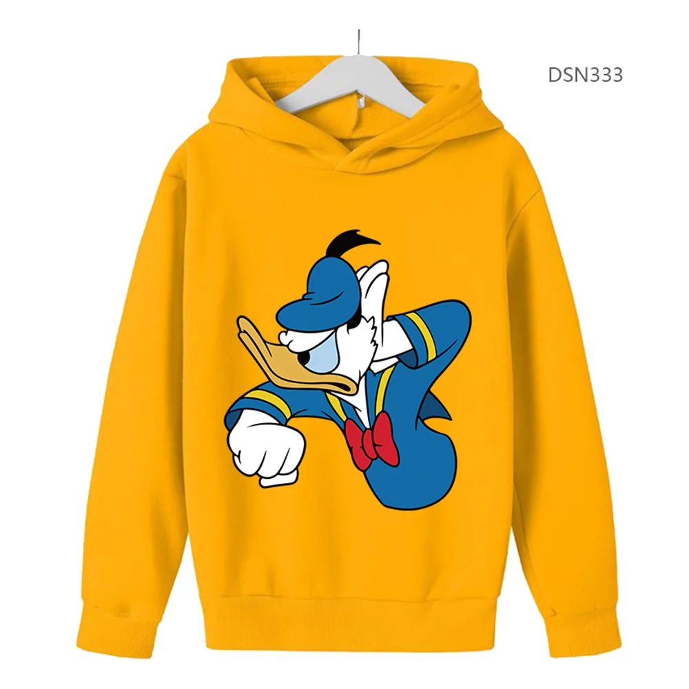 

2024 New Disney Donald Duck Spring And Autumn Children Boys And Girls With Hoodies Sweaters Cartoons Children's Clothes Baby Clo