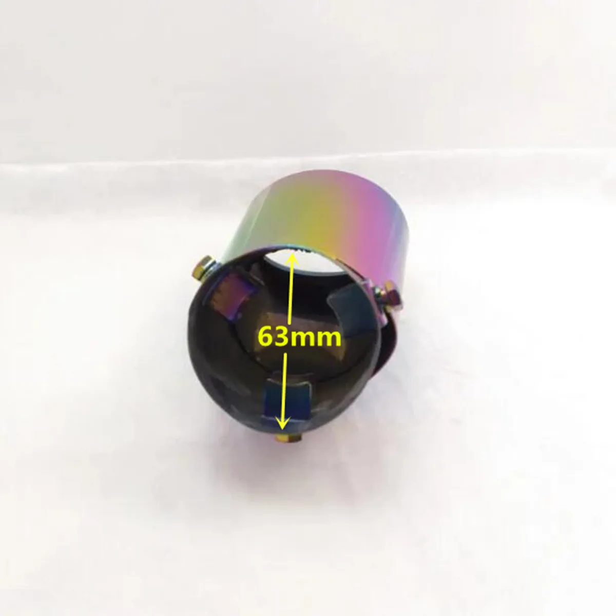 Internal Diameter=63mm/Magic Color/Universal Model/Bent Car Muffler Back End Pipe Dedicate Exhaust Tip Tail Outlet Vent 1pcs