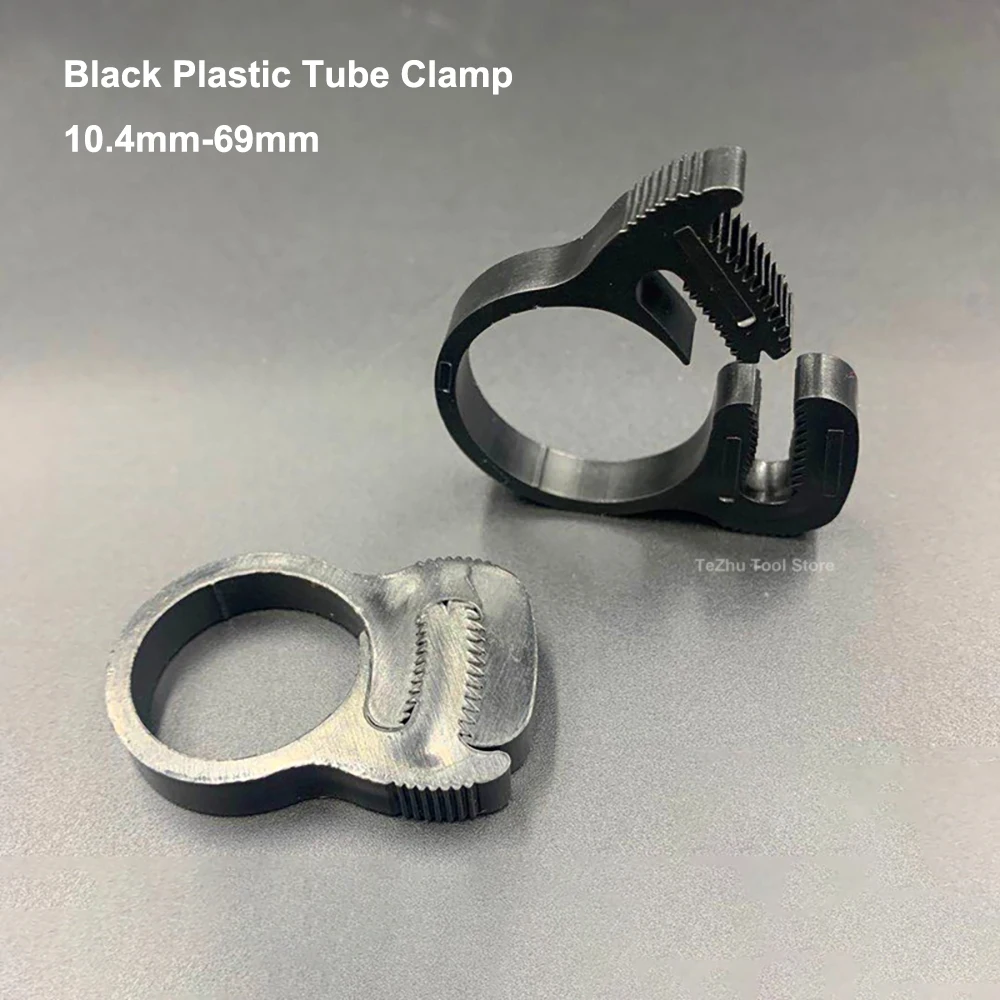 Black Plastic Tube Clamp 10.4-69mm Plastic Line Water Pipe Strong Clip Spring Cramps Fuel Air Tube Strong Hose Clamps