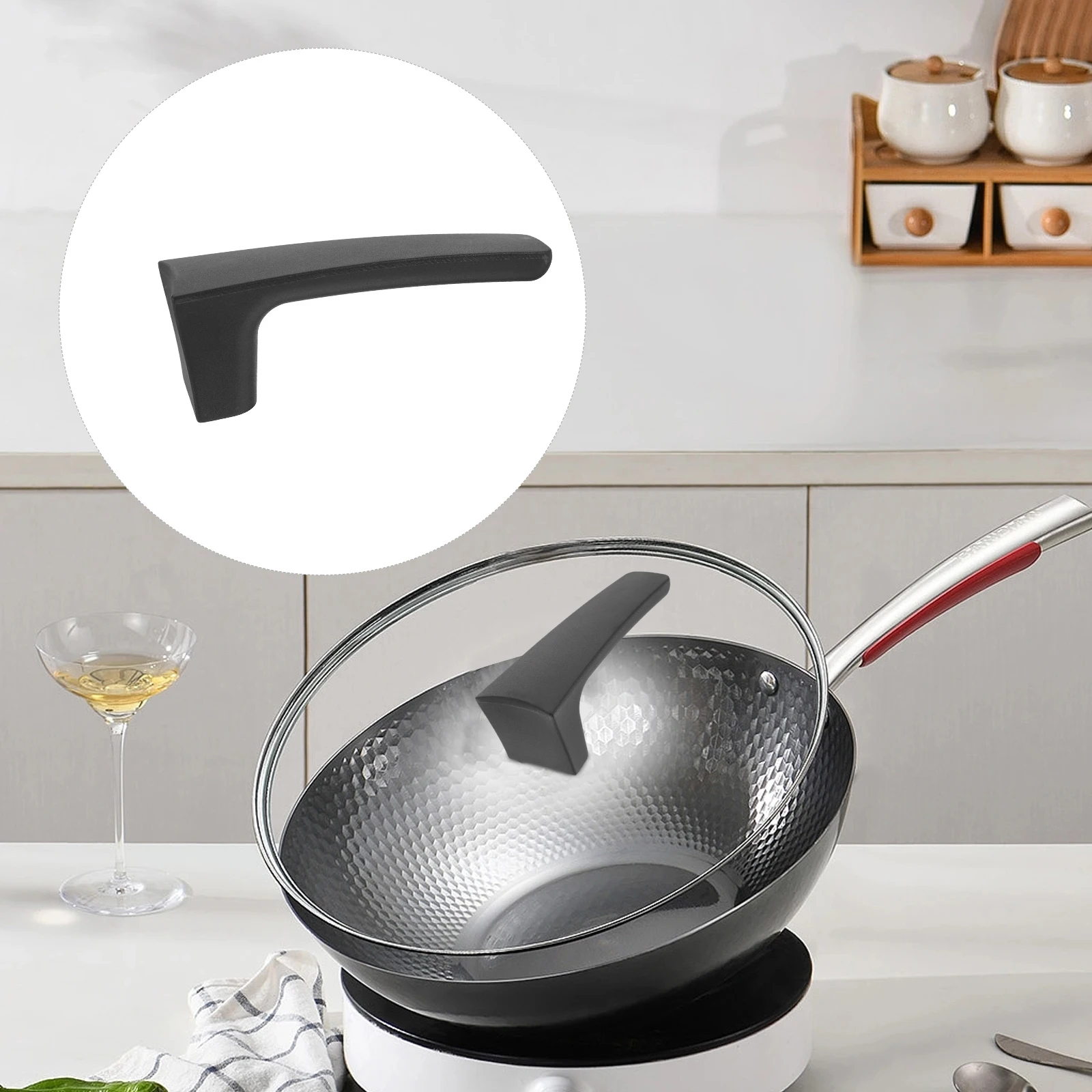 

Pot Lid Replacement Saucepan Lid H 15mm Hole Distance Universal Pan Covering H Easy Installation Sturdy Non