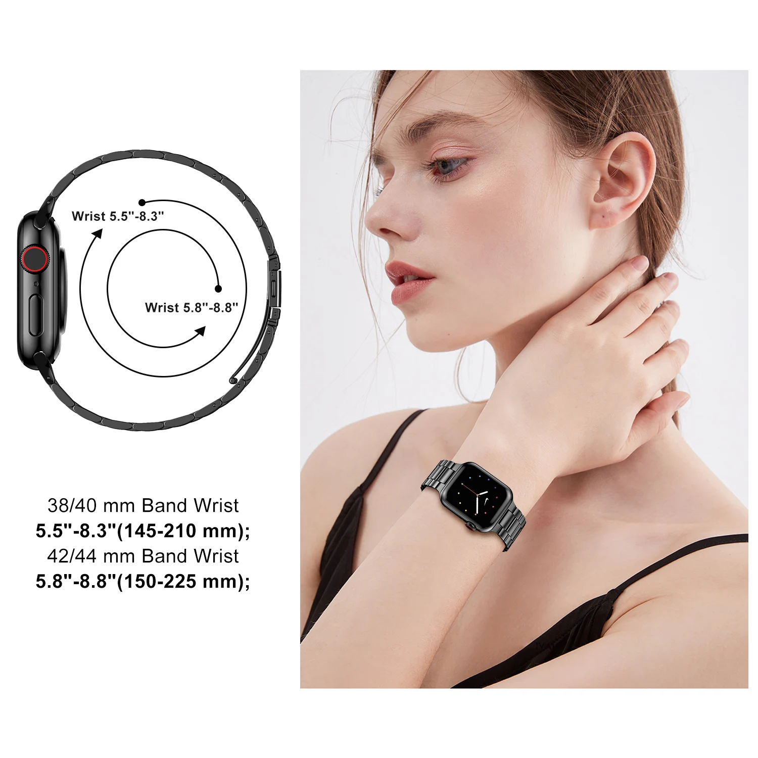 Neues Metallarmband für Apple Watch 12 11 10 46mm 45mm 44mm Edelstahl-Armband IWatch 9 8 7 6 SE 42mm 41mm 40mm 38mm Band – Detail 6