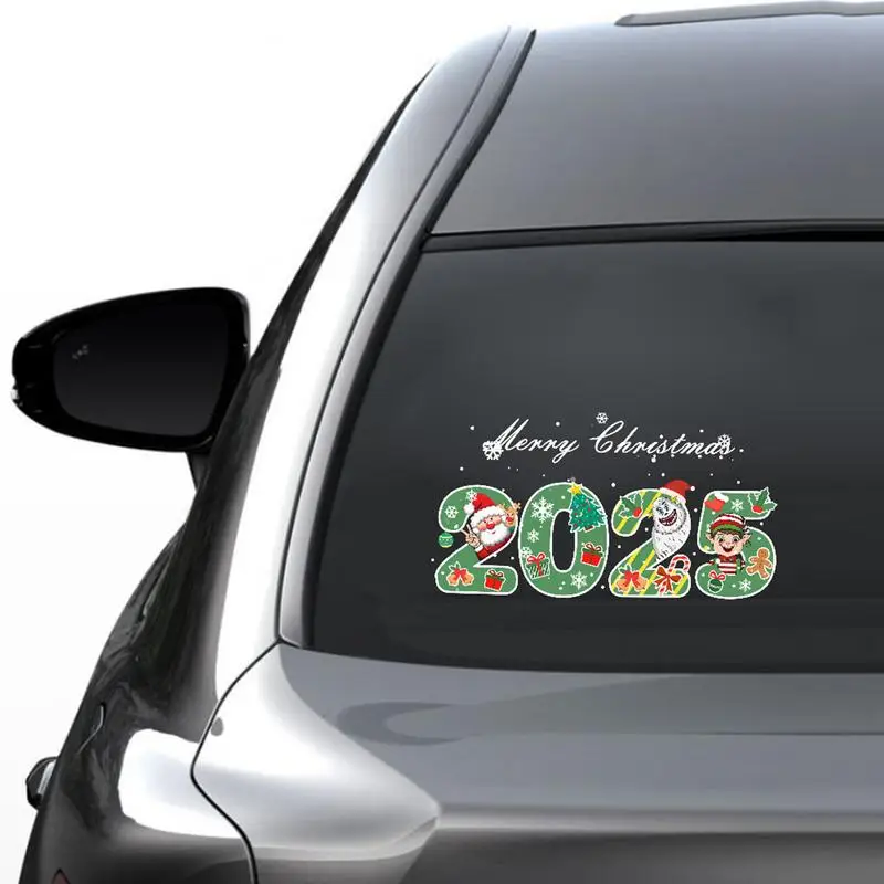 2025 Christmas Sticker 2025 Christmas Santa Claus Decals Clear Printing Car Modified Sticker For SUVs Sedans RVs Home Walls