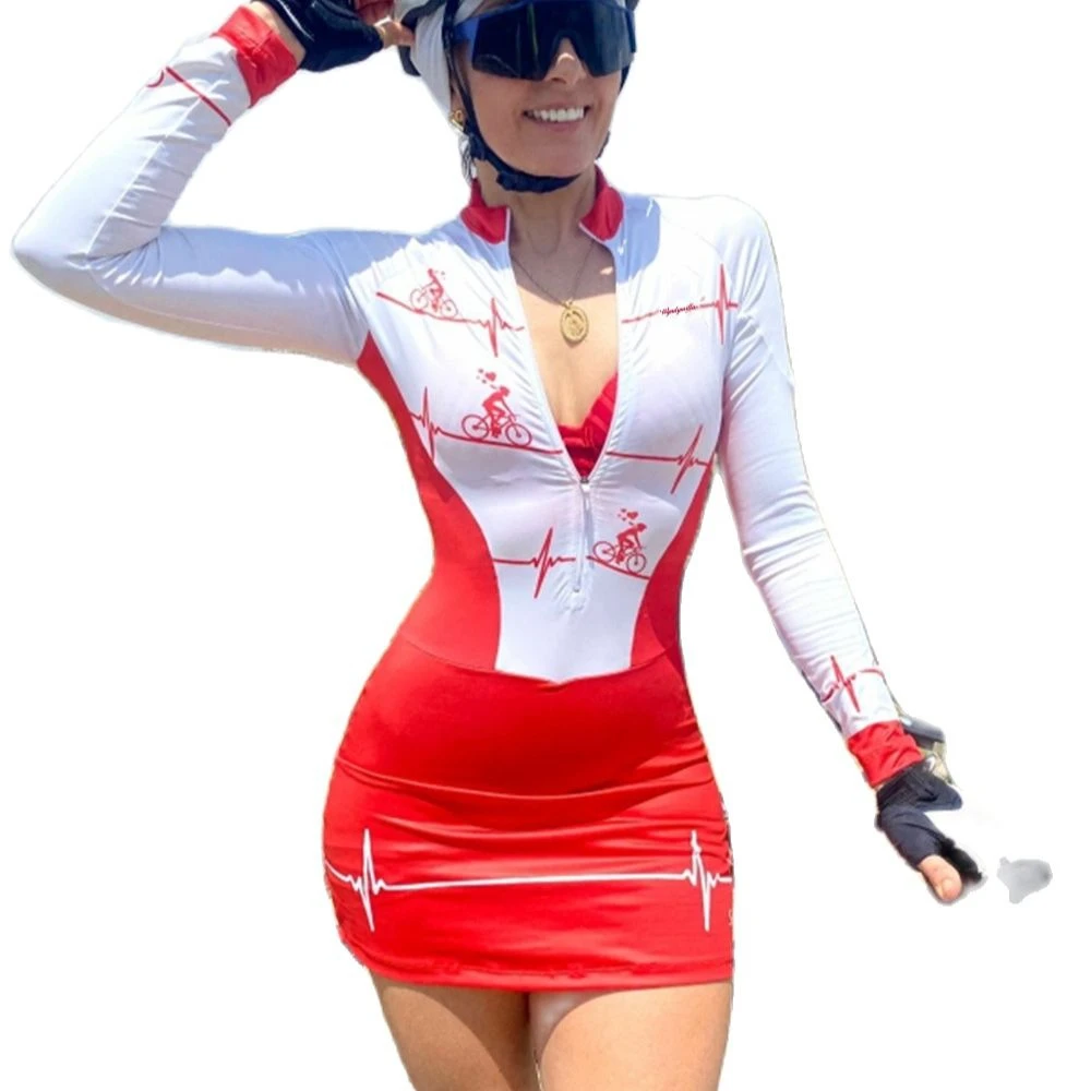 

Wyndymilla Macaquinho Saia Female Cycling Dress Skirt Triathlon Bicycle Fitness Sexy Casual Dress 2022 Multitasking Sport Skirt