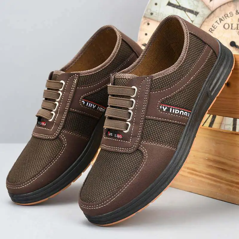 Men's Casual Work Shoes Summer Wearable Anti-slip Comfortable Tendon Sole Labor Protection Shoes Fashionable Single Shoes