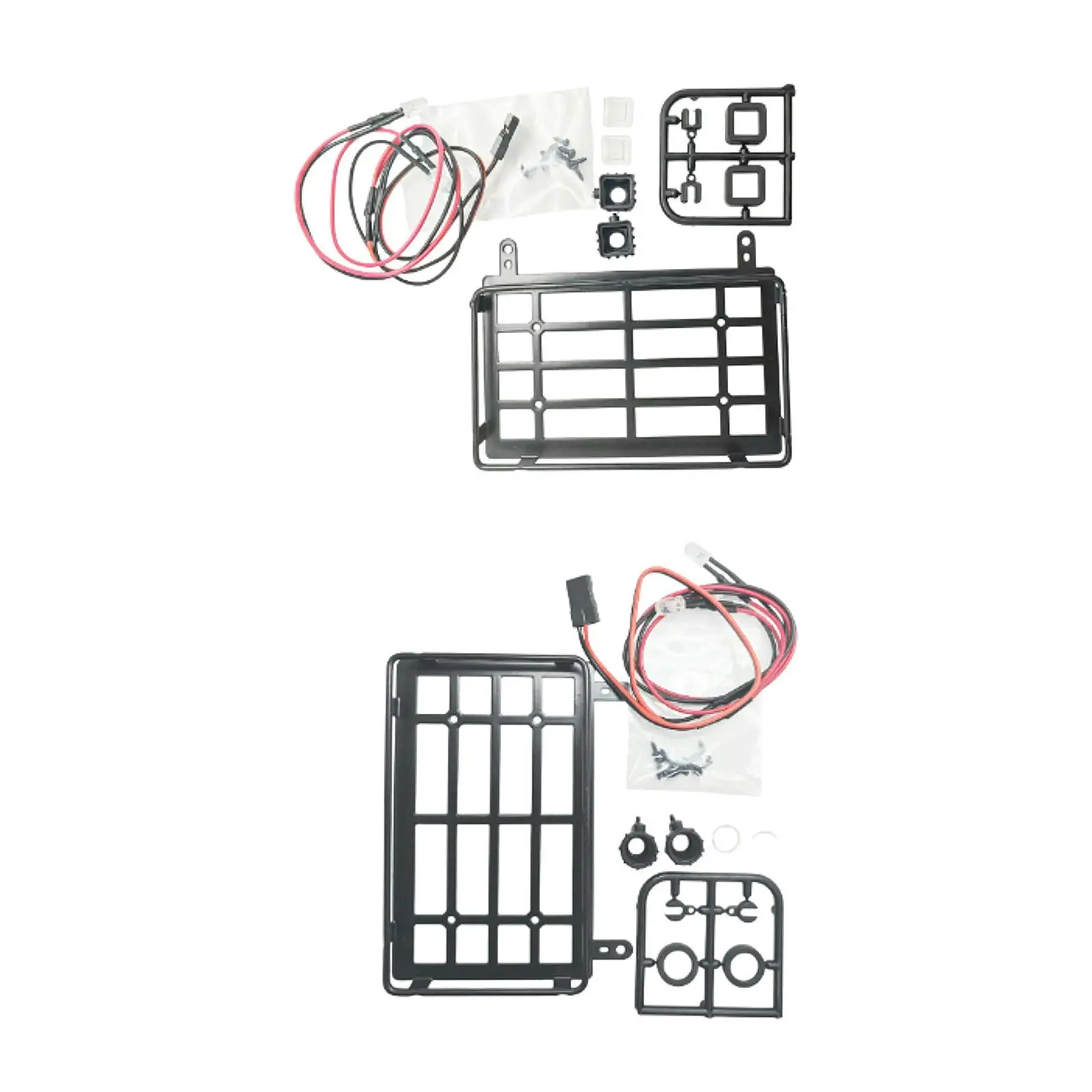 RC Roof Luggage Rack with 2LED Lights RC Crawler Parts for MN82 1/12 RC Car