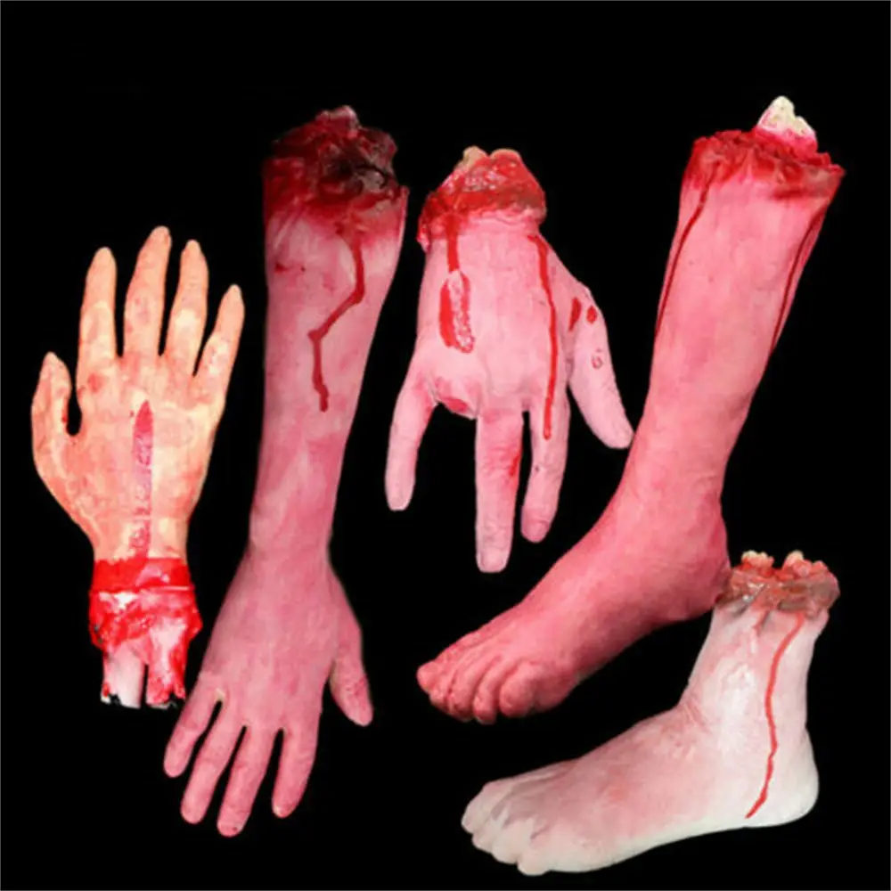 ใหม่คอสเพลย์ Haunted House Party ตกแต่งน่ากลัวฮาโลวีนเครื่องแต่งกาย Latex ของเล่นสยองขวัญ Props Lifesize Bloody Hand