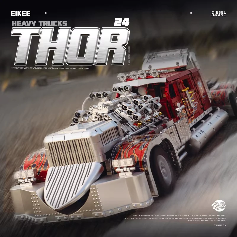 3485 قطعة MOC التقنية RC Thor 24 شاحنة ثقيلة اللبنات اللبنات تجميع سيارة الطوب نموذج لعب للبنين مجموعات هدايا #2