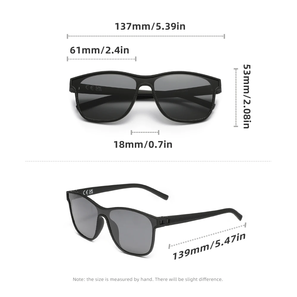 KINGSEVEN Einteilige Sonnenbrille Polarisiert UV400 Herren Damen Luxus Mode Brille Fahren Outdoor Katzenaugen Große Brillengestelle – Detail 1