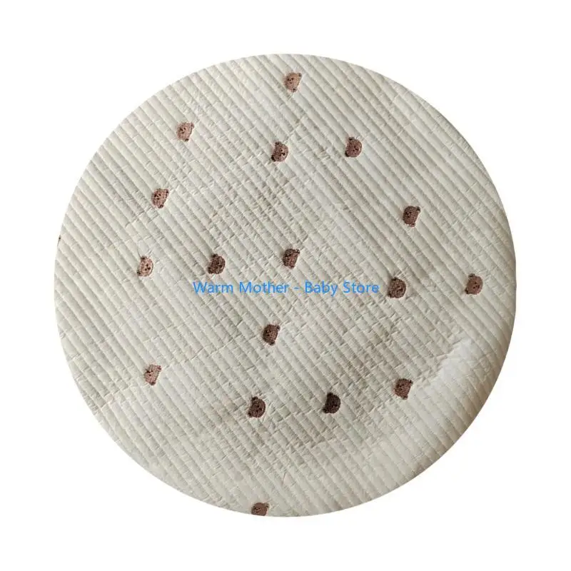 سجادة لعب دائرية للطفل، سجادة حضانة مريحة قابلة للإزالة والغسل، سجادة مستديرة لزحف الأطفال مع تطريز 57QE