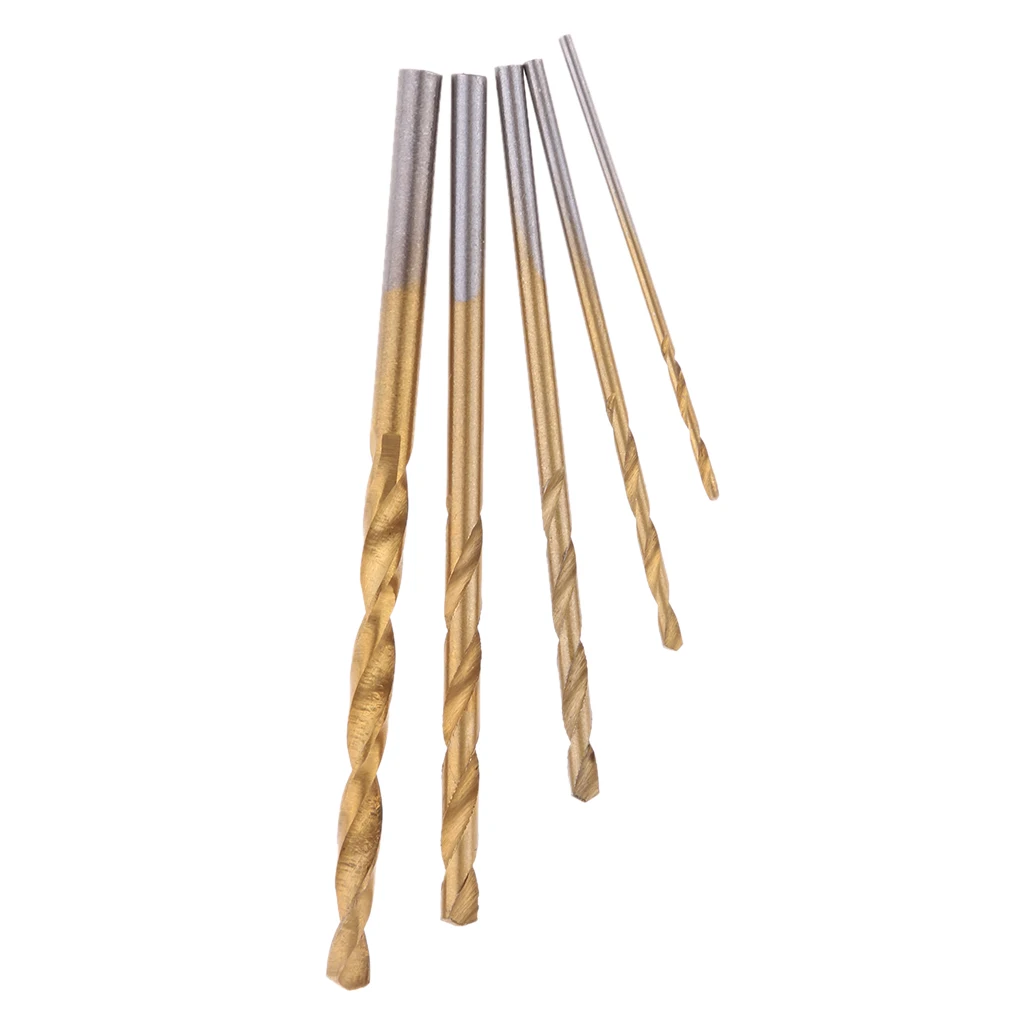 Titanium Drill Bit Set HSS Jobber Length Reduced Shank Steel for Plastic Wood Metal Home Use