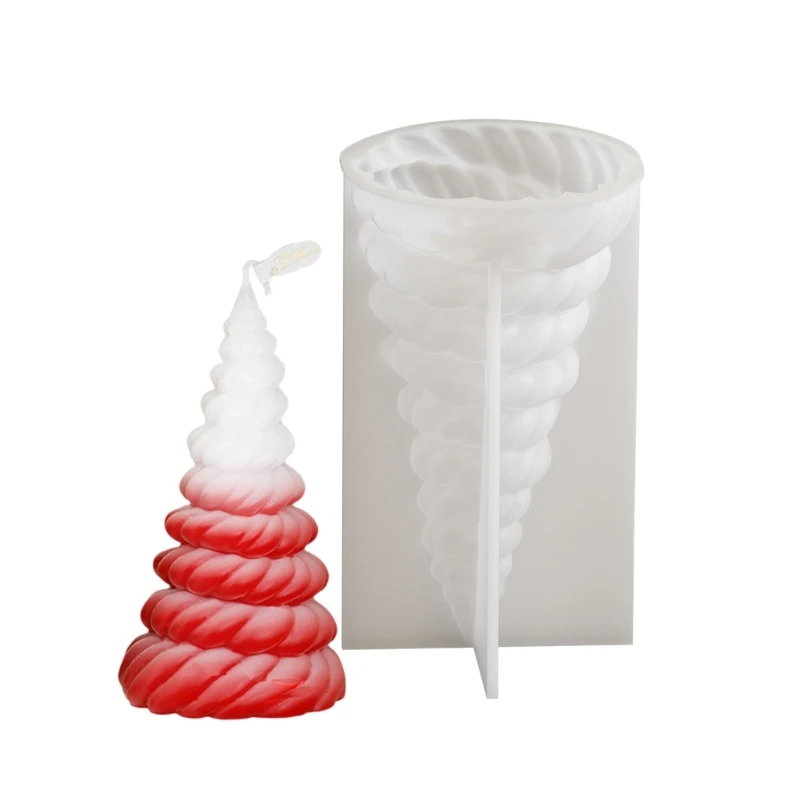 Moule bougie d'arbre noël froissé, en résine d'aromathérapie, en Silicone, pour ornement bureau, pour décoration