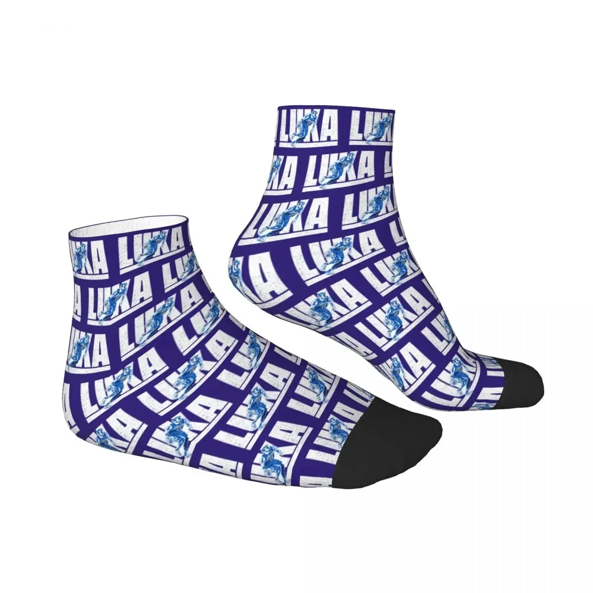 Luka Doncic Distressed Logo Design With Silhouette Socks Harajuku Stockings All Season Socks Accessories for Unisex Gifts