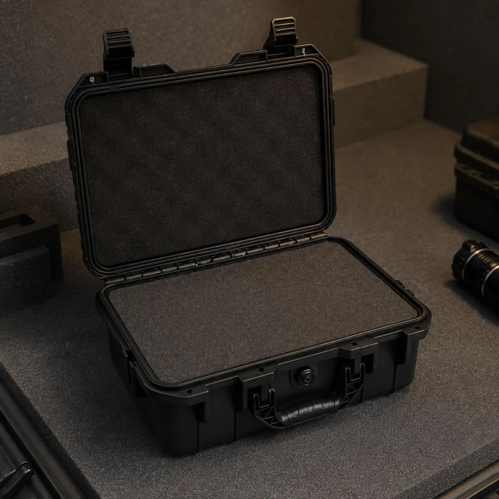 Waterproof Tool Case with Foam Lining Impact Resistant Equipment Box for Workshop Organization and Travel