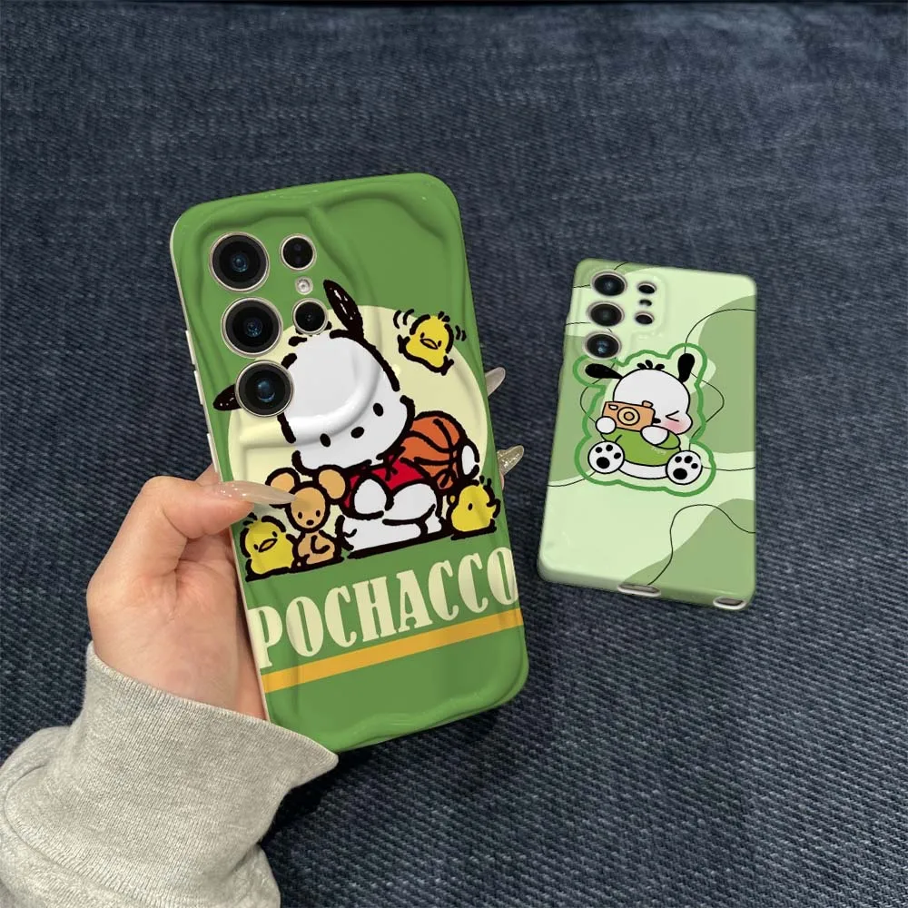 

Sports Pochacco Cute Pattern For Samsung Galaxy S21 S23 S24 S25 S26 FE Lite Plus Ultra 5G Wave Oil Film Phone Case