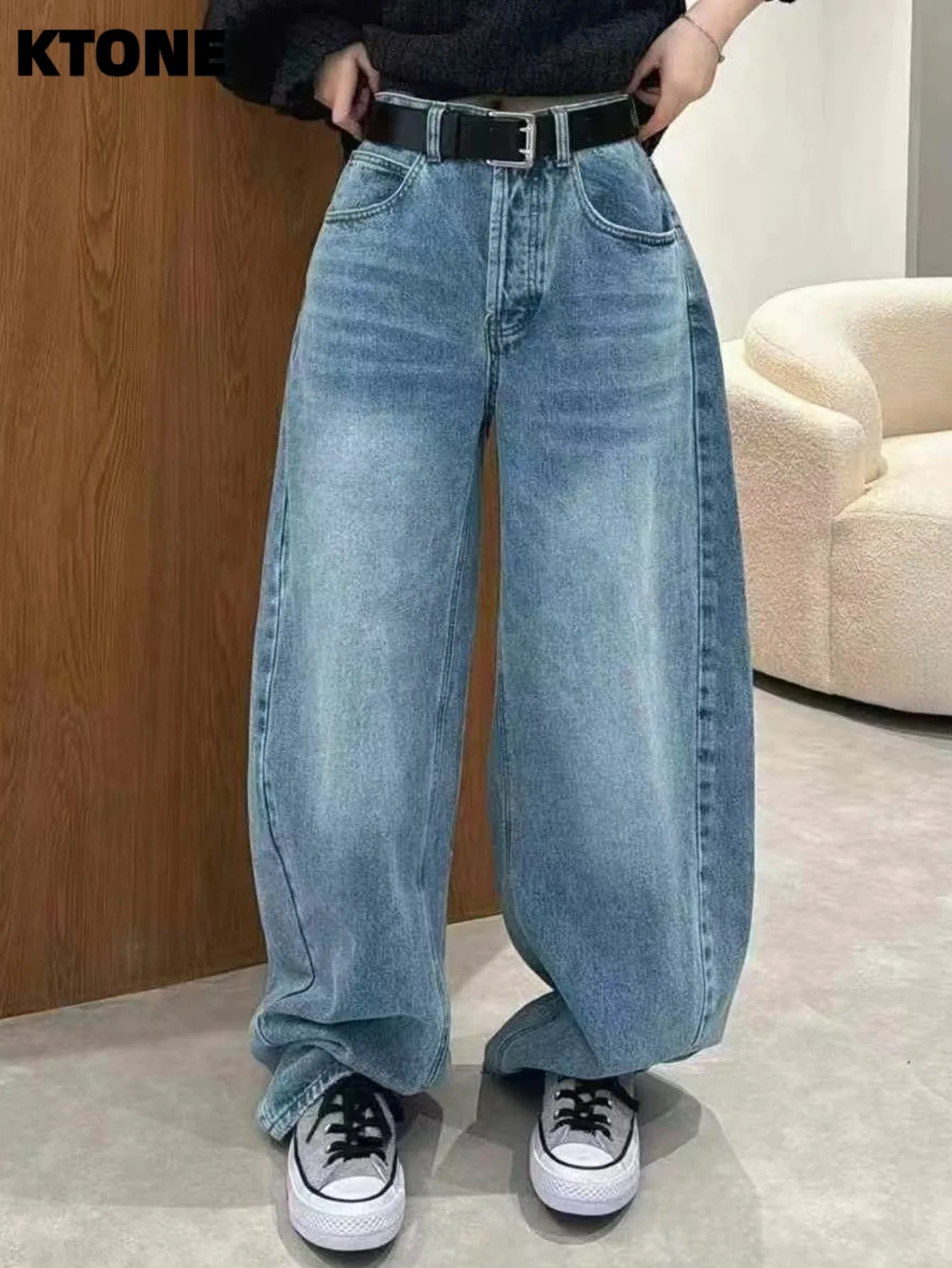

Men's Loose Blue Jeans Pant Unisex Original Fabric Soft Touch For Man Daily Use No accessories or belts included