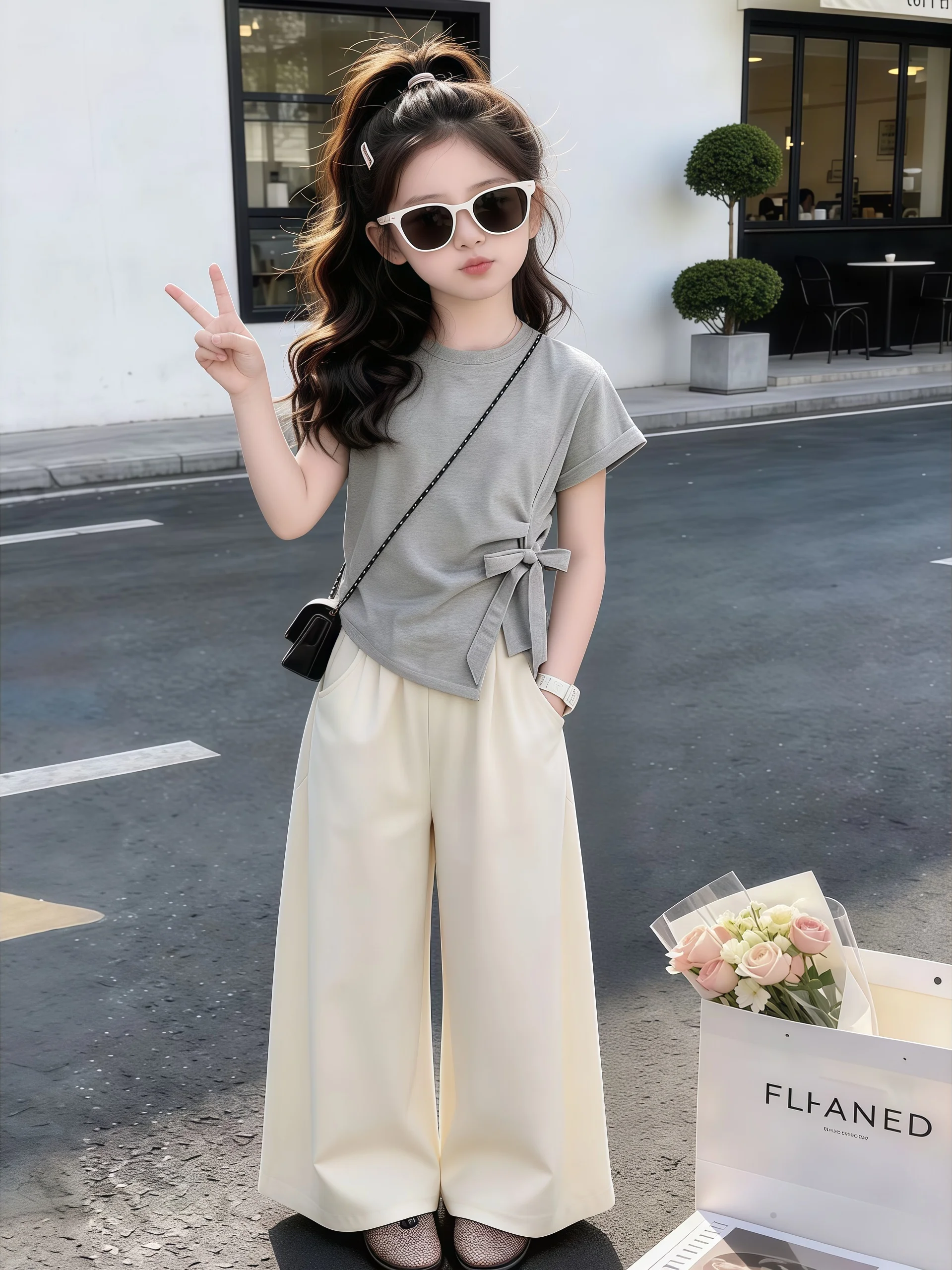 ensemble-decontracte-pour-filles-tenue-d'ete-pantalon-a-jambes-larges-a-manches-courtes-ensemble-deux-pieces-tendance-en-coton-matiere-respirante
