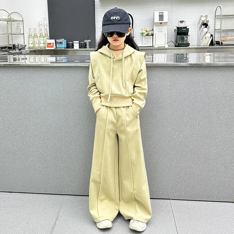 Girls fashionable  suit 2025 spring new casual jacket loose trousers two-piece Korean children's clothing