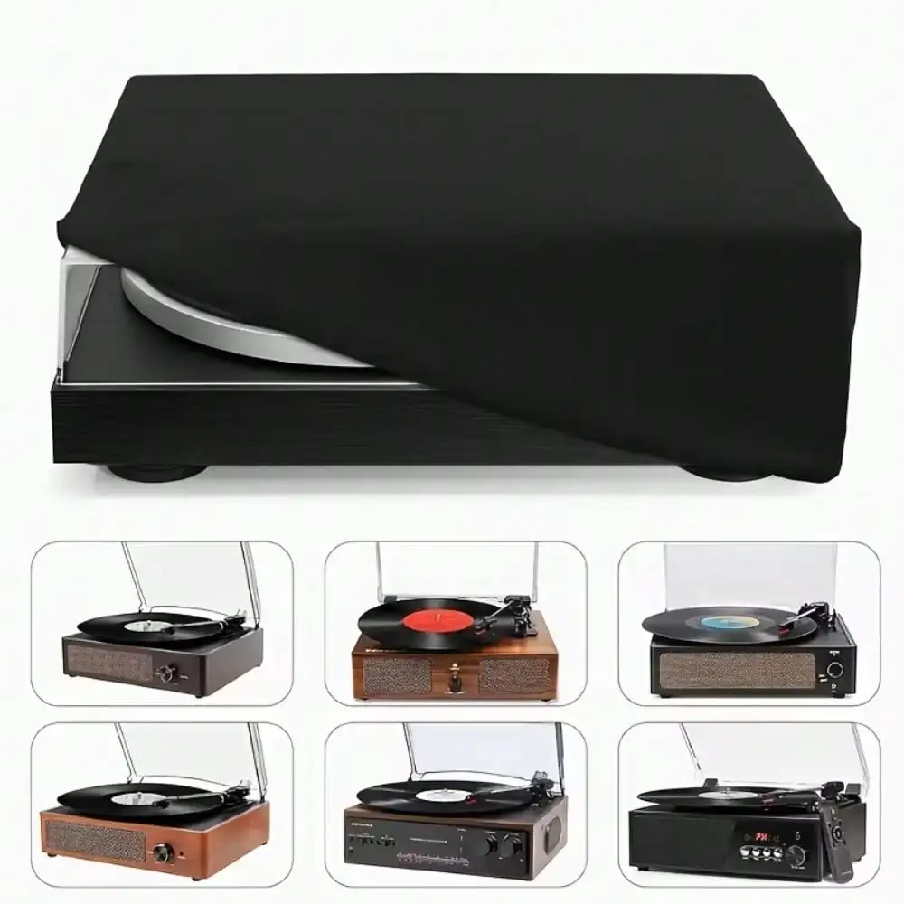 Lightweight Dustproof Cover 1PC Adjustable Turntable for CD Player Vinyl Record Karaoke Machine