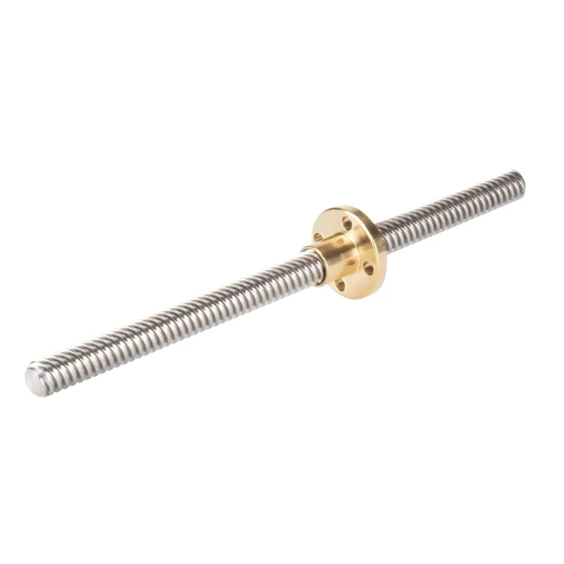 T8 Trapezoidal Lead Screw 2mm Pitch Threaded Rod for 3D Printer Z-Axis Linear Motion Parts with Stepper Motor Support