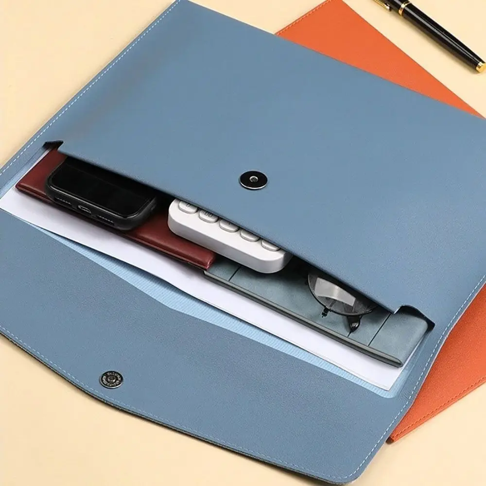 Stationery Dustproof Leather Leather Document Pouch Large Capacity A4 A5 Leather File Folder Document Bag