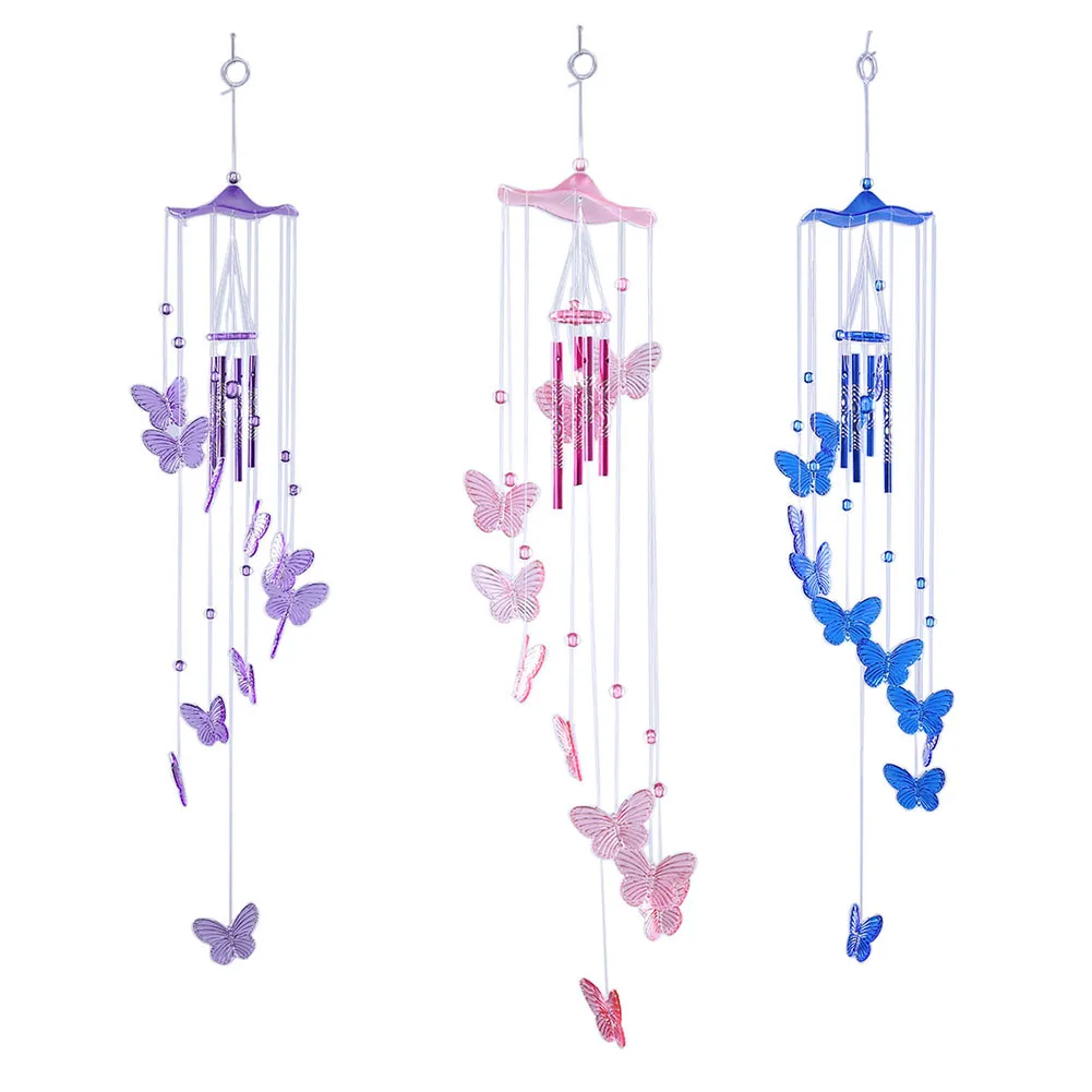 

Butterfly Door Hanging Pendant Exquisite Wind Bell Hanging Decor Wonderful Sound Tubes Windchime for Home Garden Room Decoration