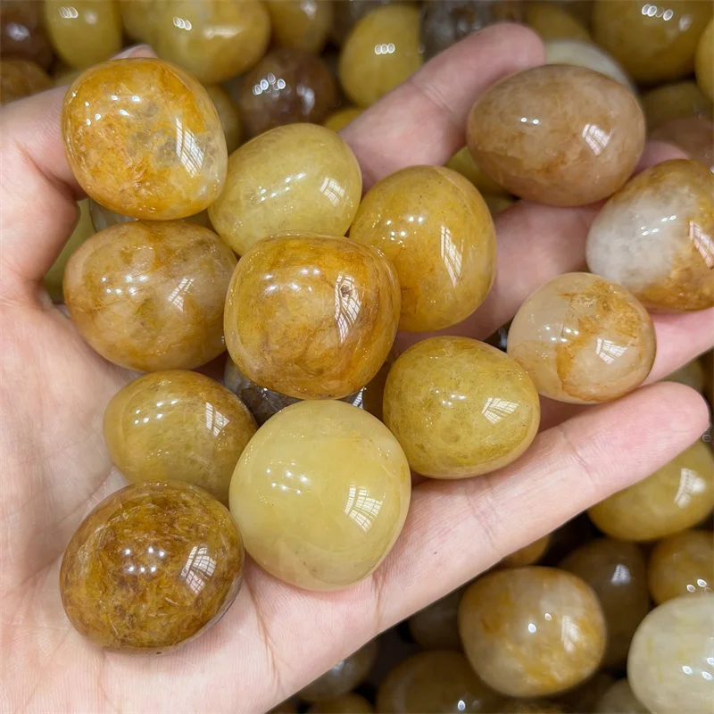 Natural Golden Healer Quartz Gravel Tumbled Bulk Stone healing Collectibles and Educational Use