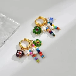 XIALUOKE Geometric Full Colour Beads Heart-shaped Earclip Earrings For Women Bohemia Personality Earring Party Jewelry