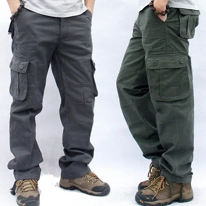 

Men's Casual Loose Trousers Multi-ket Straight Leg Cotton Youthful Vitali Sle Polyester 00% Spring Season