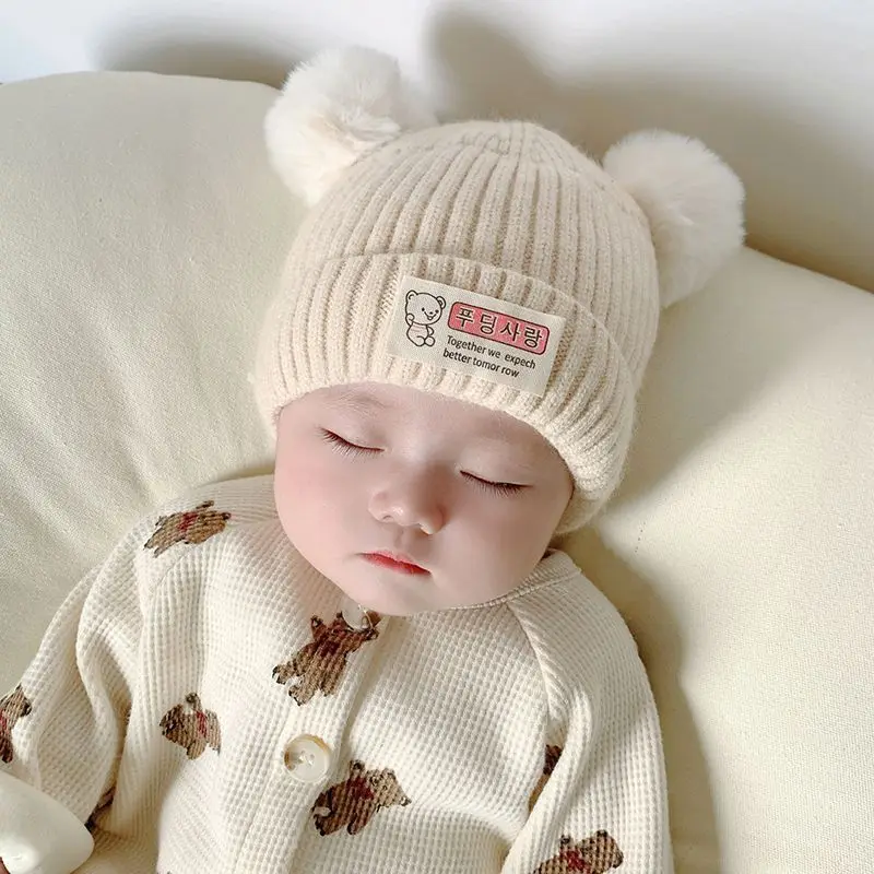 Newborn Baby Knit Hat - Winter Warm Infant Beanie for Boys Girls Soft Stretchy Skull Cap 0-12 Months Cute image 6