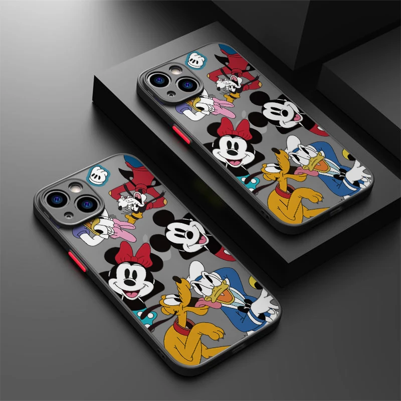 Wonderful Disney Mickey and Buddy Phone Case Suitable iPhone 16 15 14 13 12 11Pro Max XS XR 7 8Plus Luxury Anti Drop Hard Cover