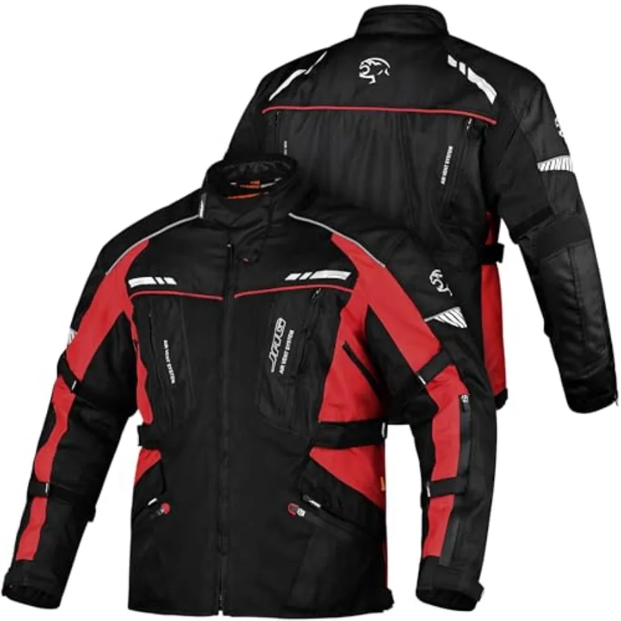 

J.A.G. Touring Motorcycle Jacket for Men, Dual Sports Water Resistant Adventure Riding Jacket with Cordura Fabric and CE Armor