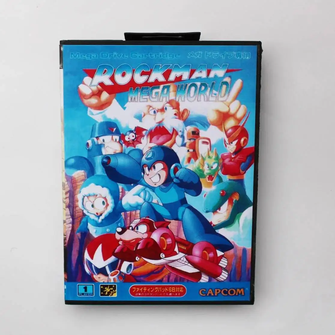 Novo Lançamento: Cartão de Jogo Rockman Mega World 16bit MD para Sega Mega Drive/Genesis com Caixa de Varejo