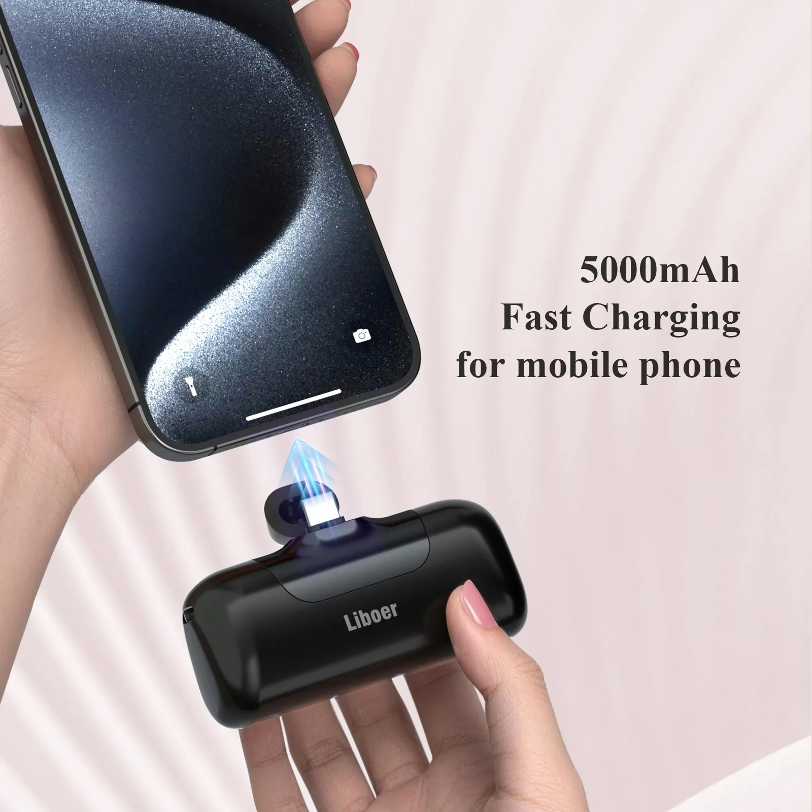 Cargador portátil de 5000mAh, Mini banco de energía de carga rápida tipo C para HUAWEI, iPhone, Samsung, Xiaomi, Redmi, batería externa