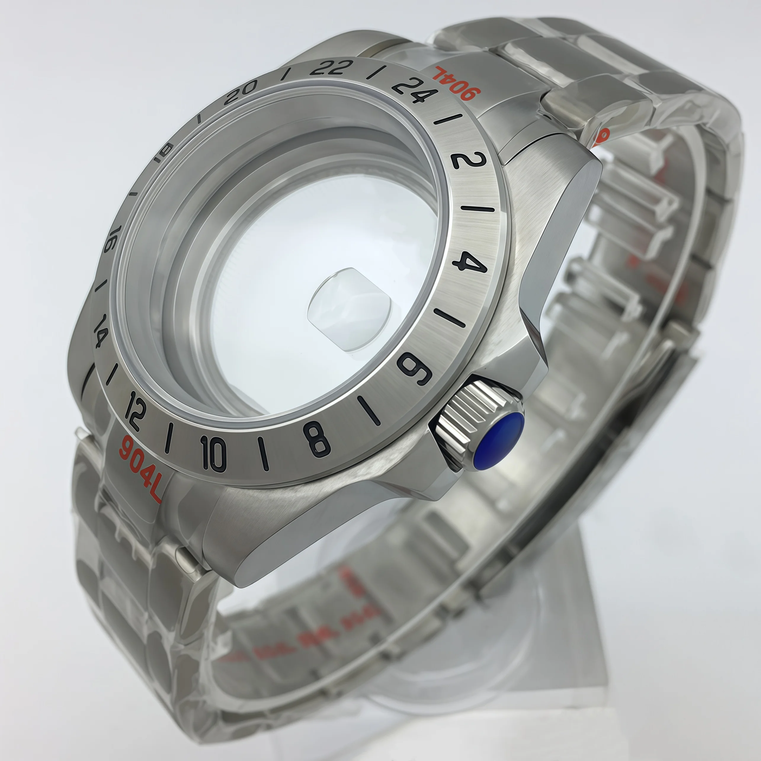 40mm water-resistant watch case with sapphire crystal glass, compatible with NH34, NH35, NH36, PT5000 and ETA2824 movements