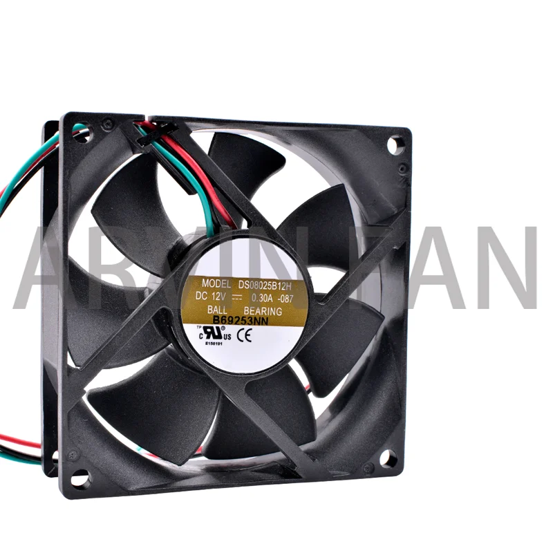 Brand New Original DS08025B12H 8cm 80mm Fan 8025 DC12V 0.30A Ball High Air Volume Computer Chassis CPU Power Cooling Fan