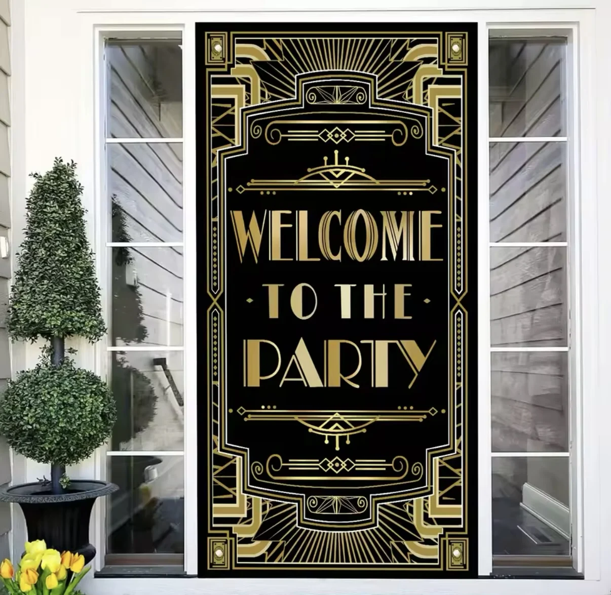 Charm The Great Gatsby themed whiskey bar party background line decoration door cover for family gatherings door cover