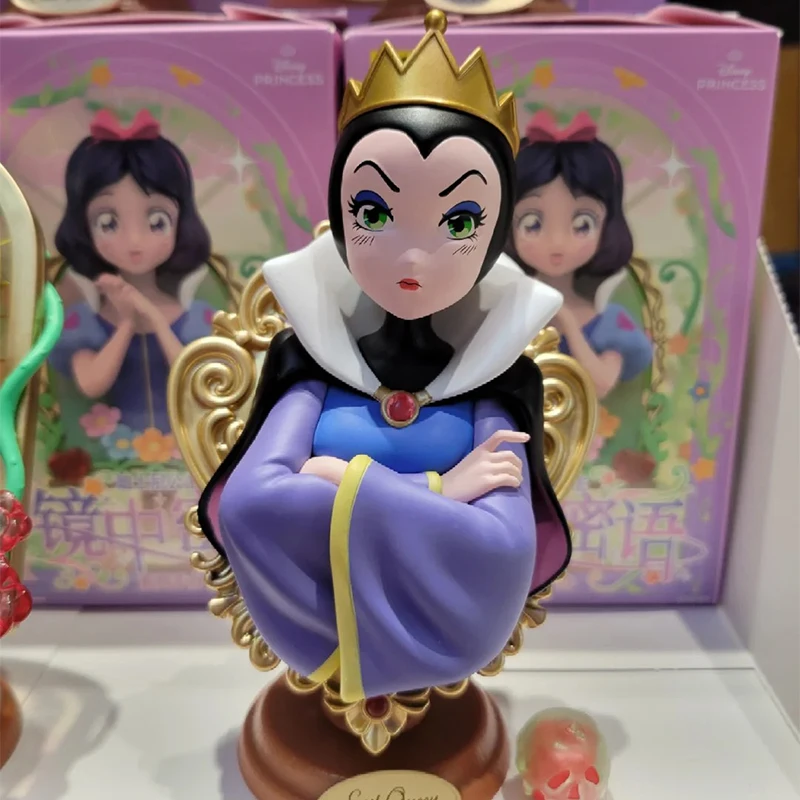 Seri bahasa rahasia cermin putri Disney autentik kotak buta buatan tangan ornamen meja anak perempuan salju putih hadiah anak natal Kawaii