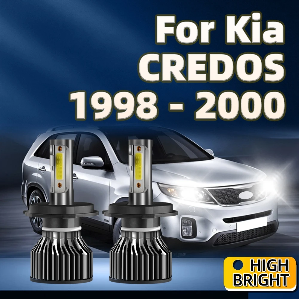 

2PCS 30000LM High Brightness Led Headlight Car Light H4 Bulbs 6000K White For Kia CREDOS 1998 1999 2000