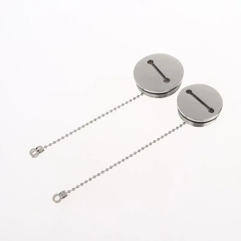 316 Stainless Steel Deck Fill Cap with Chain Corrosion Resistant 38/50MM Marine Hardware for Sailboat Yacht Accessories