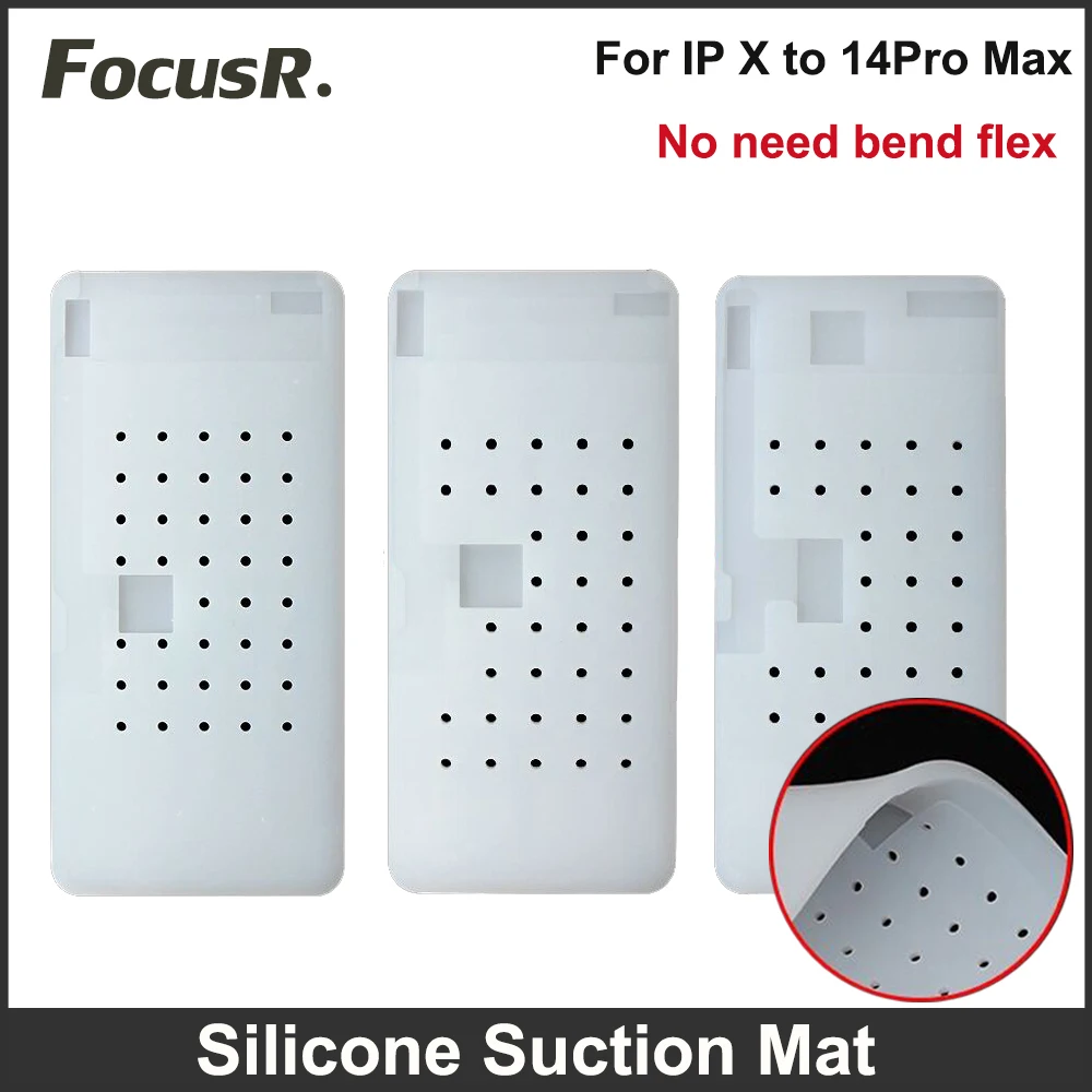 Silicone Suction Mat Oled Display Screen Glue Cleaning Tool Glue Remove Rubber Pad Unbent Flex Cable for iPhone X to 14 Pro Max