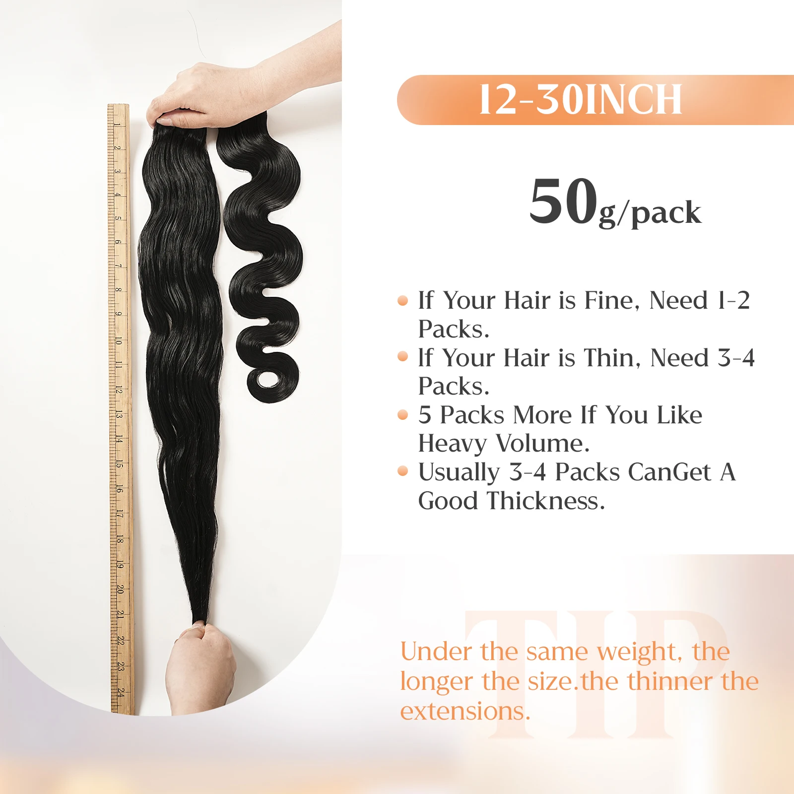 شريط موجة الجسم في وصلات الشعر البشري شريط فضفاض سلس 100% شريط لاصق غير مرئي حقيقي طبيعي للنساء 12-30 بوصة