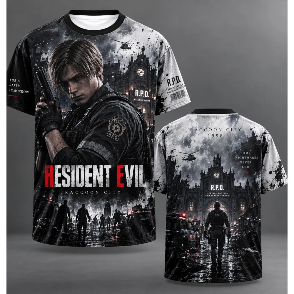 Resident Evil Game 3D All‑Over Print T‑Shirt Men Women Short Sleeve Tees Hip Hop Streetwear Cosplay Casual Summer T Shirts