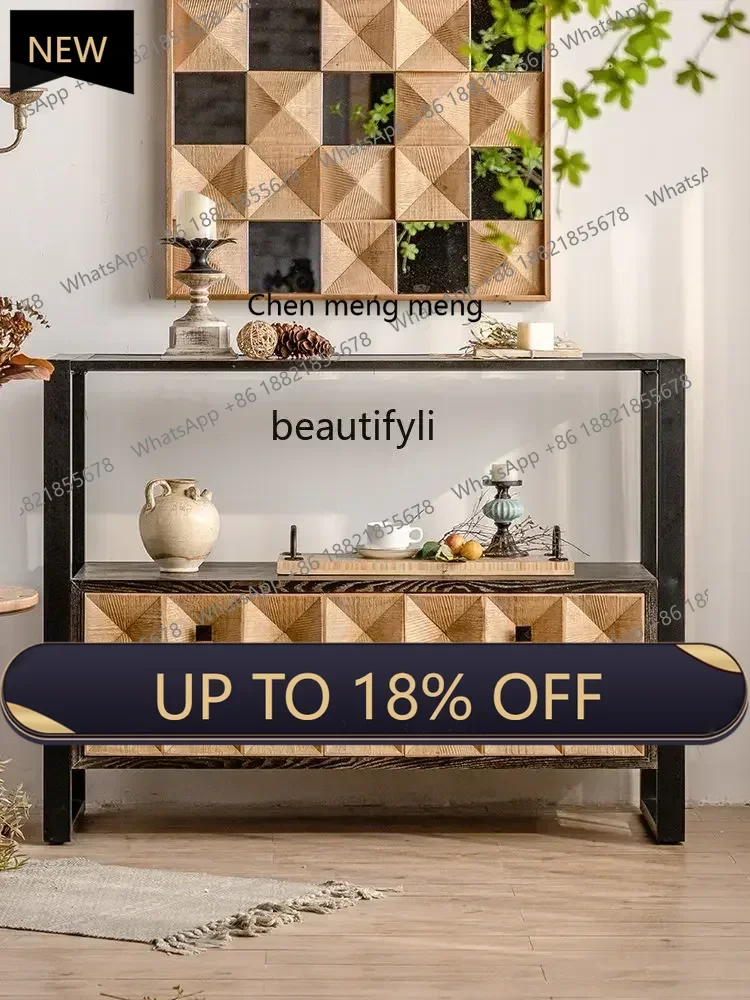 

P178 L Retro American Style Chest of Drawers Sideboard Shelf Restaurant Decoration Home Entrance Cabinet
